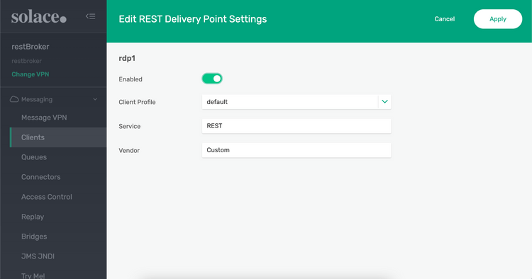 Create REST Delivery Point