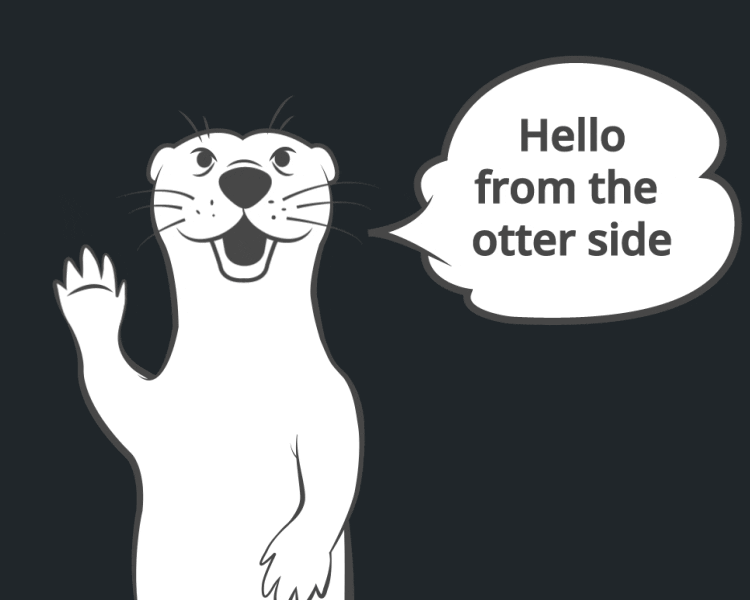 Solly waving - Hello from the otter side